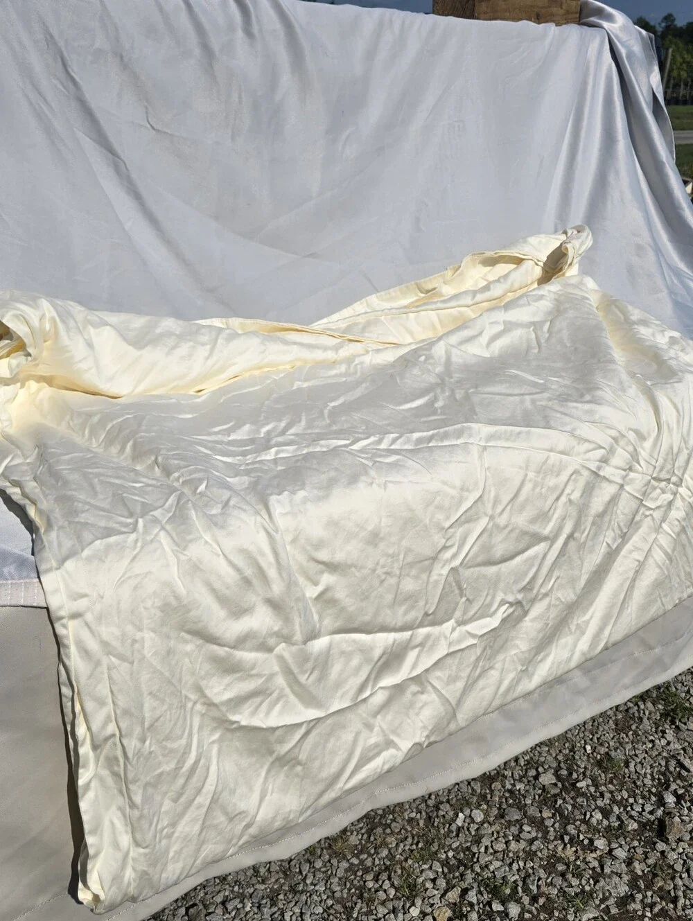 Quince FULL / QUEEN Ivory Giza Cotton Sateen Duvet Cover ONLY 100% Cotton